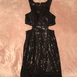 Black Sequin Mini Dress